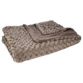 Atmosphera Přehoz deka - pléd s falešnou kožešinou 180 x 230 cm hnědá