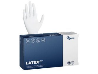 Rukavice úklidové jednorázové LATEX FIT pudrované S