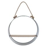 Atmosphera Závěsná kulatá police stříbrná, průměr 55 cm