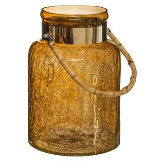 Atmosphera Skleněná dóza z děleného skla - žlutá