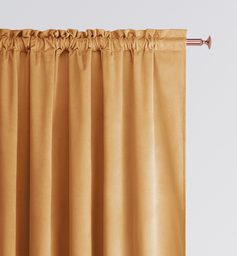 Dekorační závěs s řasící páskou VELVETIA TAPE mustard/hořčicová 140x250 cm (cena za 1 kus) MyBestHome