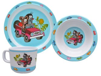 Dětské nádobí sada Krtek plast 3ks v krabici 31x23x8cm 6m+