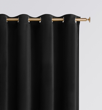 Dekorační velvet závěs s kroužky VELVETIA černá 140x250 cm (cena za 1 kus) MyBestHome
