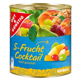 GG Ovocný koktejl z 5 druhů ovoce ve sladkém nálevu 820g