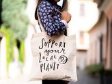 Chaukiss Plátěná taška "Support your local planet"
