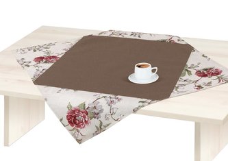 Ubrus VANDA - Uni hnědá / růže - 70x70 cm