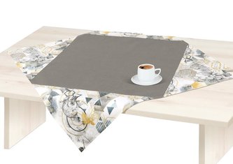 Ubrus VANDA - Uni šedá / trojúhelníky - 70x70 cm