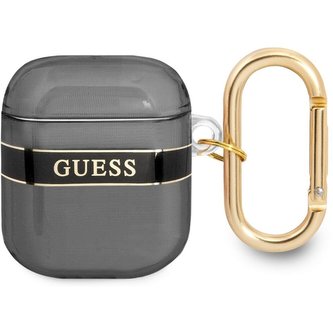Guess TPU Printed Stripe pouzdro Airpods 1/2 černé