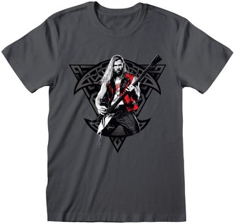 Pánské tričko Marvel|Thor: Love and Thunder - Thor Rock (L) šedá bavlna polyester