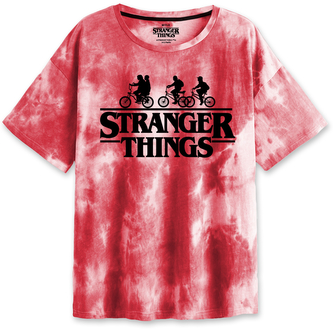 Pánské tričko Netflix|Stranger Things: Bike Silhouette (L) červená bavlna