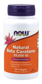 Beta-karoten Natural 7500 mcg - NOW Foods - 180 kaps.