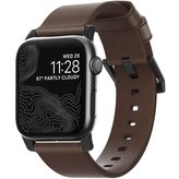 Nomad Modern kožený řemínek Apple Watch 45/44/42mm  hnědý/černé přezky