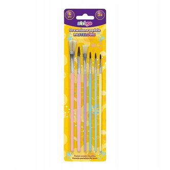 Pędzle drewniane 6 sztuk STRIGO