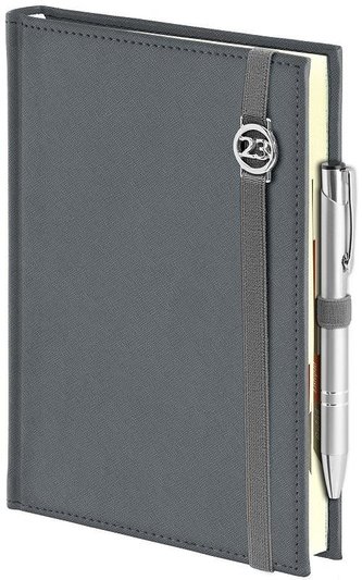 Kalendarz 2023 B6 dzienny Cross z gumką srebrny