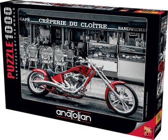 Puzzle 1000 Czerwony chopper