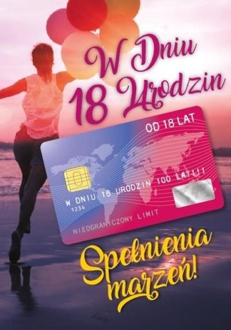 Karnet Urodziny Osiemnastka Gift-M-127