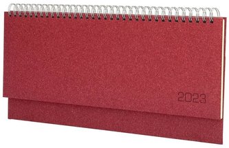 Terminarz 2023 leżący Natura bordowy