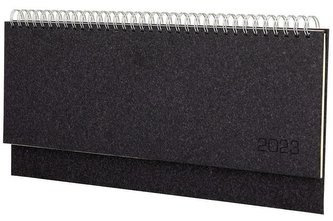 Terminarz 2023 leżący Natura czarny