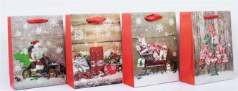 Torebka Świąteczna pionowa duża Retro mix