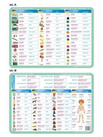 Podkładka edu. 066 - ilustrowany słowniczek pol-uk