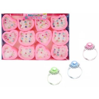 Pierścionek perły 12szt MIX