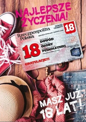Karnet Urodziny Osiemnastka Gift-M-123