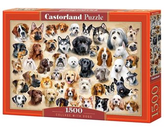 Puzzle 1500 Koláž so psami CASTOR