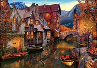 Puzzle 2000 Kanał pełen łódek