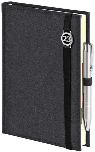 Kalendarz 2023 B6 dzienny Cross z gumką czarny