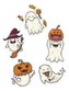 Dekoracje okienne Halloween - Duszki 5szt