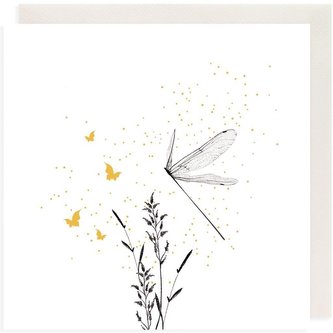 Karnet Złocony kwadrat CL3811_BL Ważka