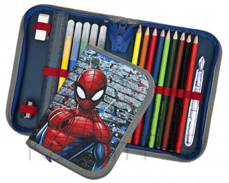 Penál 1 patrový s chlopní, naplněný Spiderman
