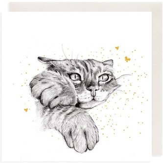 Karnet Złocony kwadrat CL3806_BL Kot