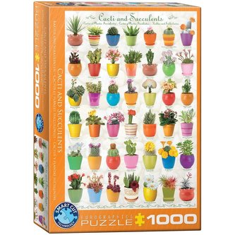 Puzzle 1000 Kaktusy a sukulenty
