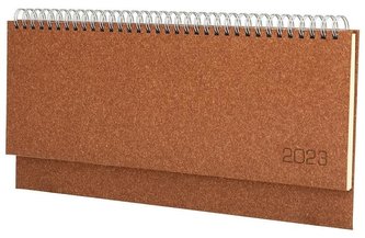 Terminarz 2023 leżący Natura brązowy