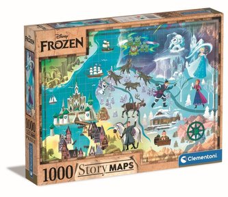 Puzzle 1000 príbehových máp Frozen