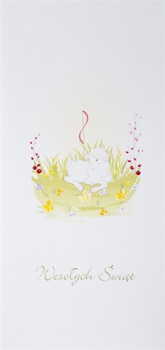 Karnet Wielkanoc DL W26 Baranek