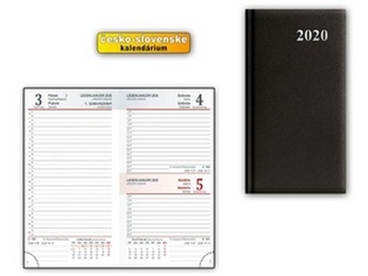 Diář 2020 D802 PVC Black 90x170 mm