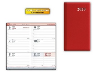 Diář 2020 T806 PVC Red 90x170 mm