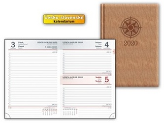 Diář 2020 D801 PU Brown wood