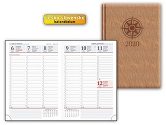 Diář 2020 T805 PU Brown wood