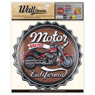 Wall decor Retro Motor California - samolepiaca dekorácia 30,5x38 cm