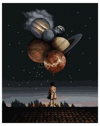 Maľba podľa čísel - Dievča hľadá... 40x50
