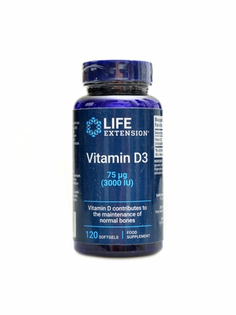 Life Extension - Vitamin D3 3000 IU 120 kapslí