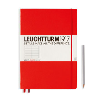 LEUCHTTURM 1917 blok A4, červená, linky 304439