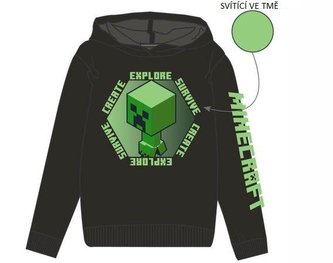 MIKINA MINECRAFT - SVÍTÍCÍ - velikost 12