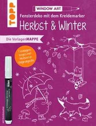 Vorlagenmappe Fensterdeko mit dem Kreidemarker - Herbst & Winter. Inkl. Original Kreidemarker von Kreul