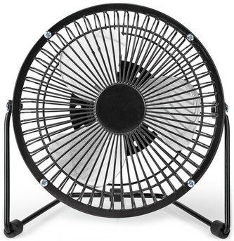 NEDIS stolní ventilátor/ průměr 15 cm/ výkon 3 W/ napájení z USB/ kovový/ černý