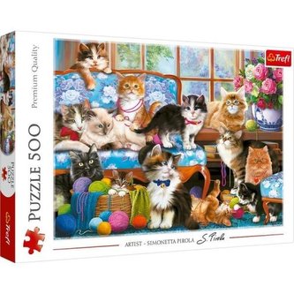 Puzzle 500 Cat family TREFL