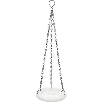 Závěsná keramická miska exteriérová, 100 ml/ø 12 cm, bílá